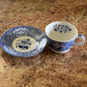 Spode blue room, collection, “BOTANICAL” Tea Cup and Saucer 1820’s